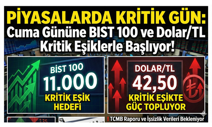Piyasalar cuma gününe nasıl başlıyor? BIST 100’de 11.000, dolar kurunda 42,50 kritik eşik!