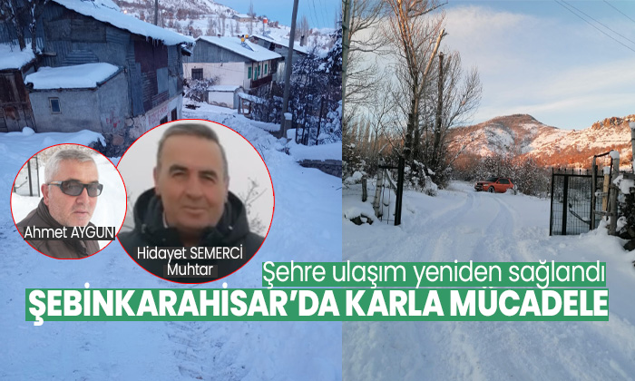 Şebinkarahisar’da kar seferberliği: Altınçevre Köyü yolları ulaşıma açıldı!