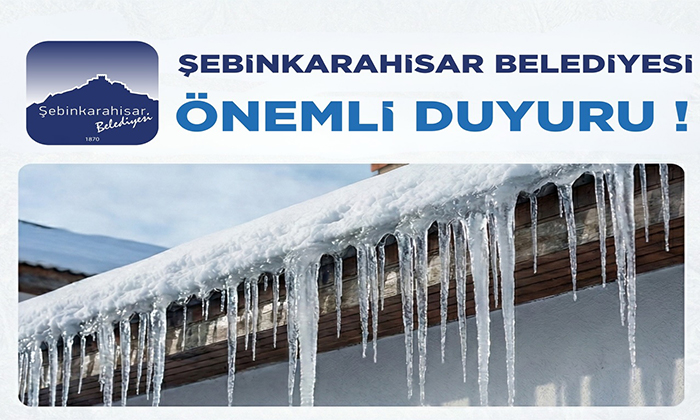 Şebinkarahisar’da Çatılardan Sarkan Buzlar Tehlike Saçıyor: Belediyeden Hayati Uyarı!