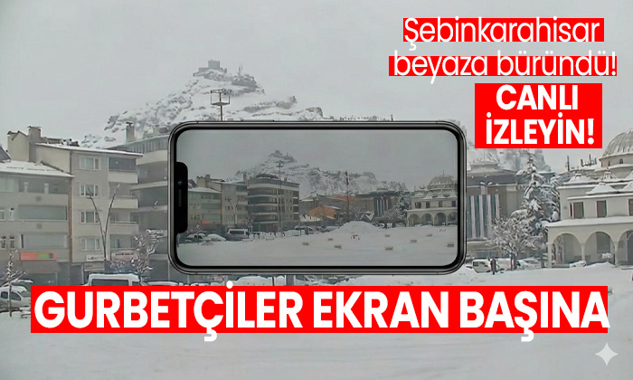 Şebinkarahisar’da kar görsel şöleni: Gurbettekiler memleketini 7/24 canlı izliyor!