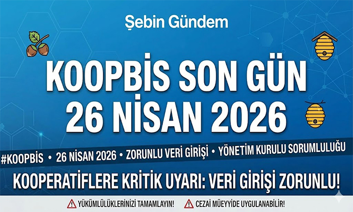 KOOPBİS Veri Girişi İçin Son Çağrı! Kooperatifler Dikkat: 26 Nisan 2026 Son Gün