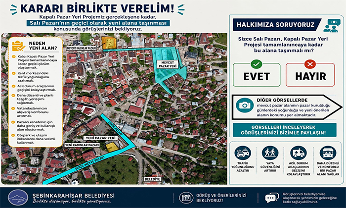 Şebinkarahisar’da Anket: Salı Pazarı Taşınmalı mı?