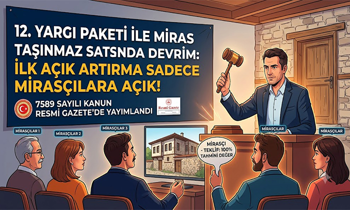 Miras Kalan Taşınmaz Satışında Yeni Dönem: 12. Yargı Paketi İle İlk Açık Artırma Sadece Mirasçılara Açılıyor!